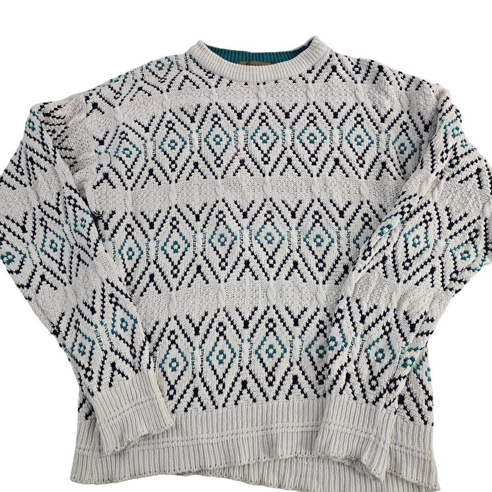 VTG Jantzen Men’s Sweater M Geometric Diamond Knit Made in USA 6708